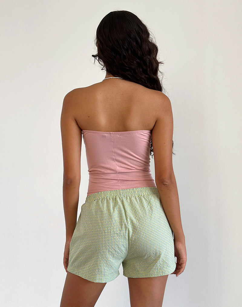 Image de Voir Short en Popeline vichy jaune et bleu
