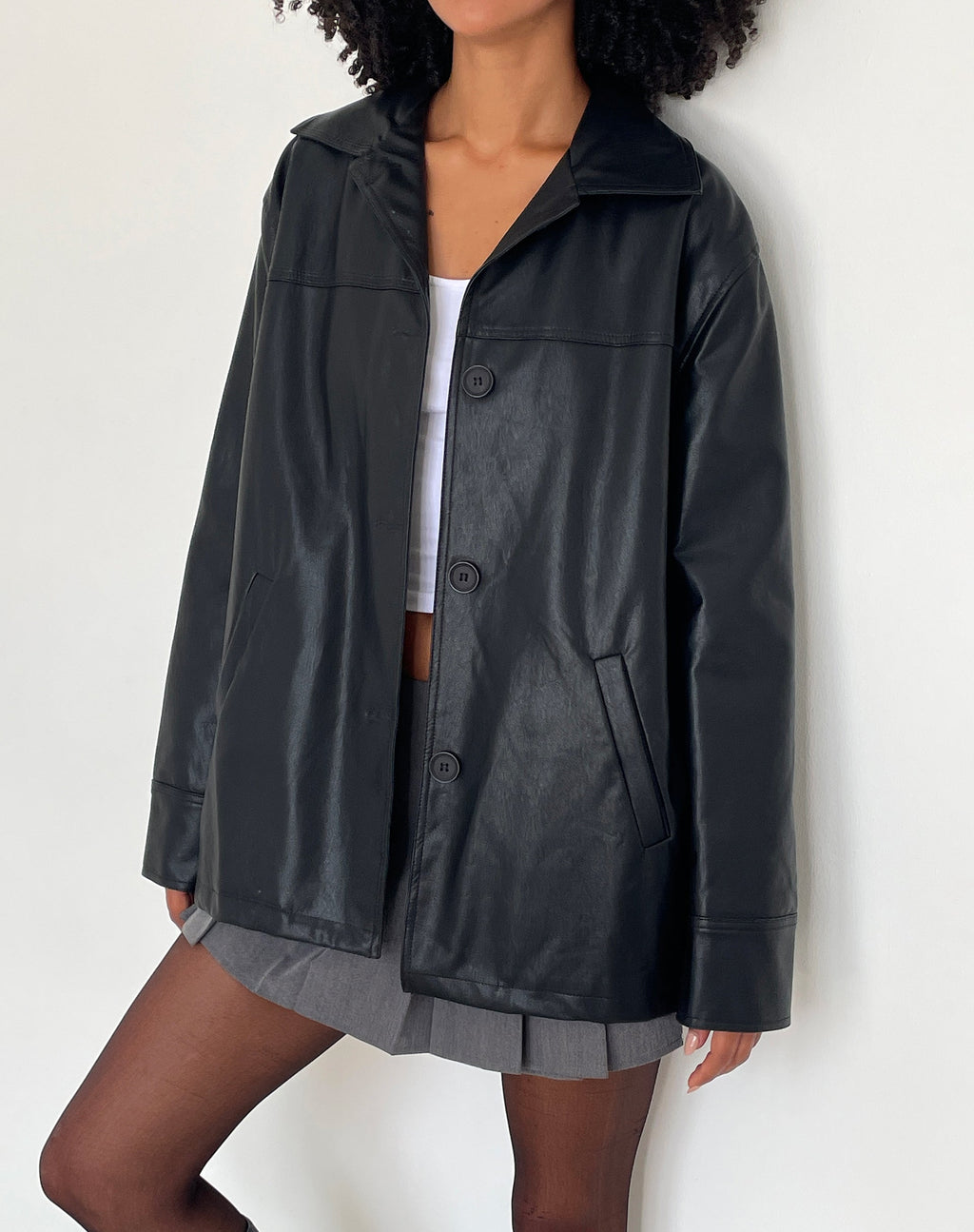 Veste Walta en PU noir