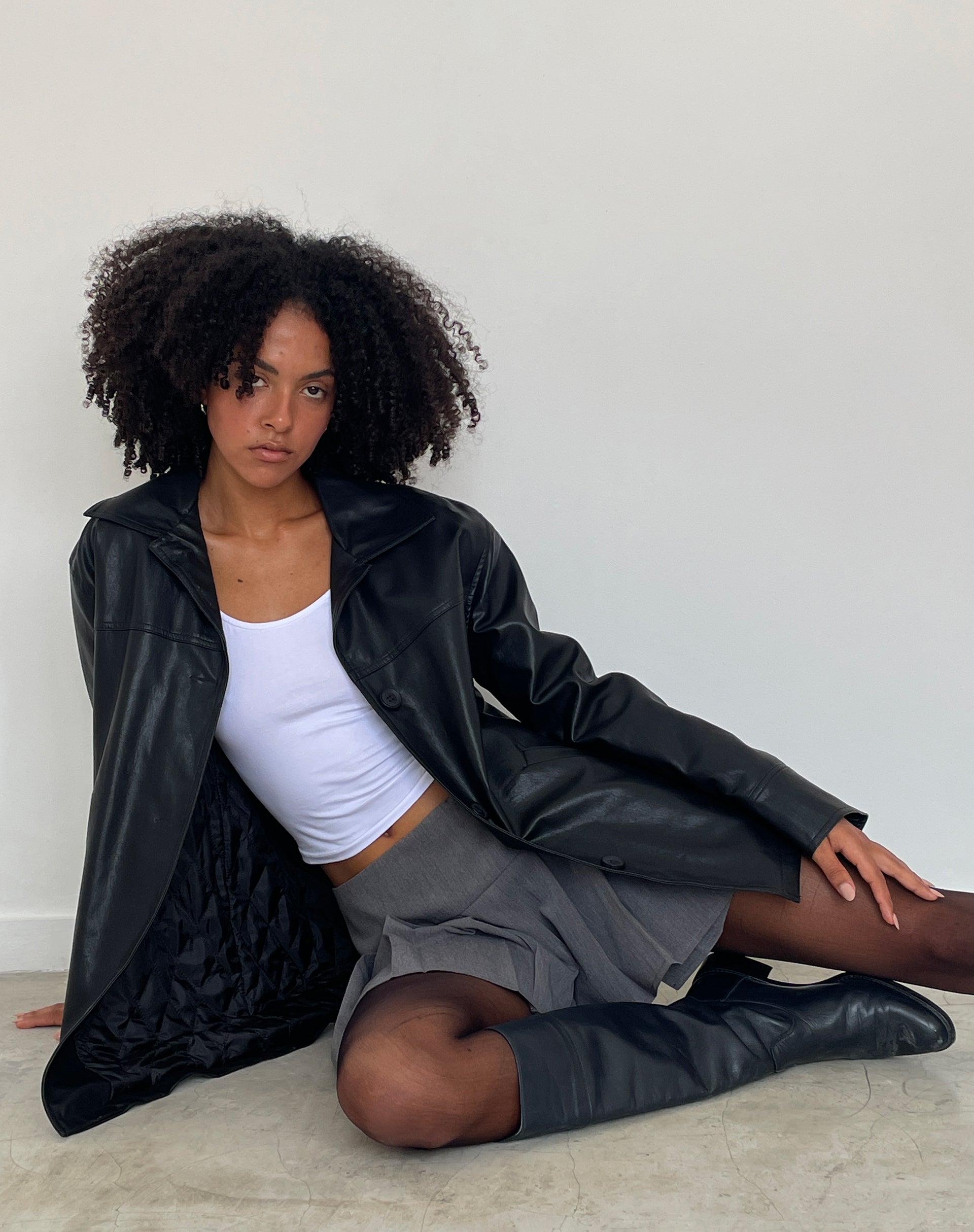 Image de la veste Walta en PU noir