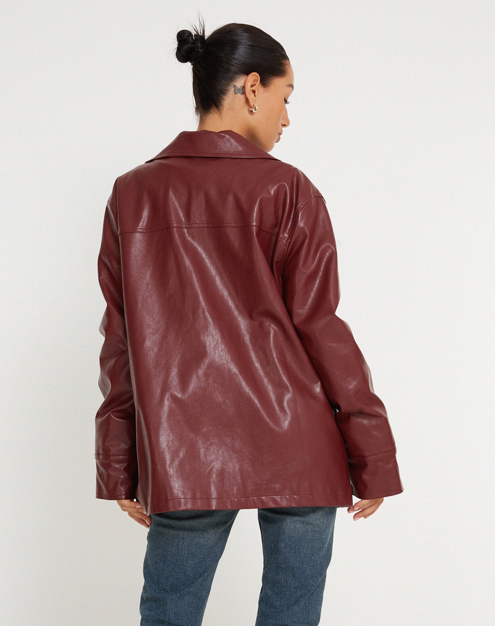 image de la veste Walta en bois rouge PU