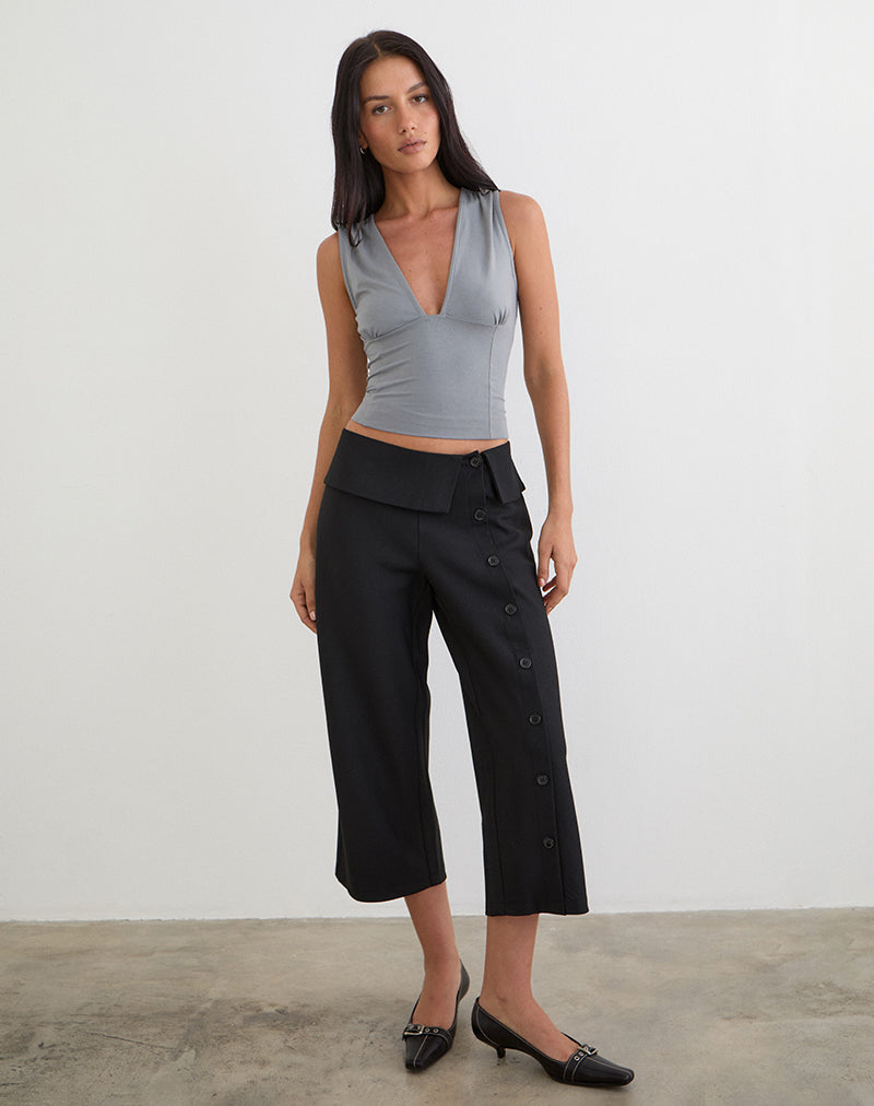 Pantalon capri Wamari noir sur mesure