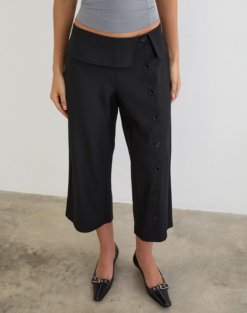 Pantalon capri Wamari noir sur mesure