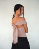 Image de Wilda Bardot Bow Back Top in Knit Blush