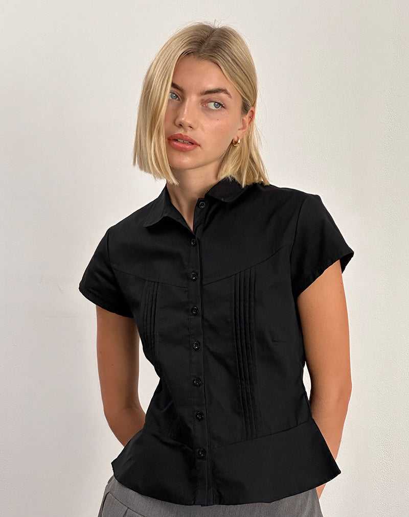 Image de la blouse Wilmot en popeline noire