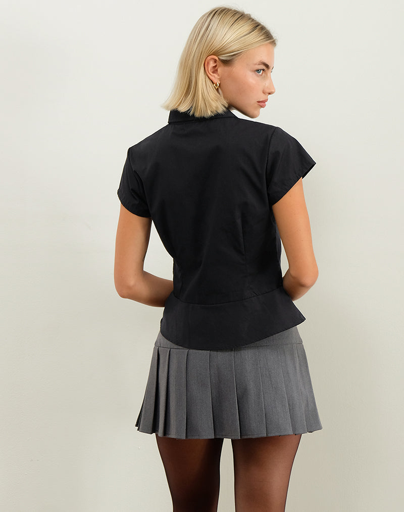 Image de la blouse Wilmot en popeline noire