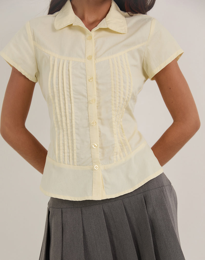 Image de Wilmot Blouse in Buttermilk Yellow Poplin