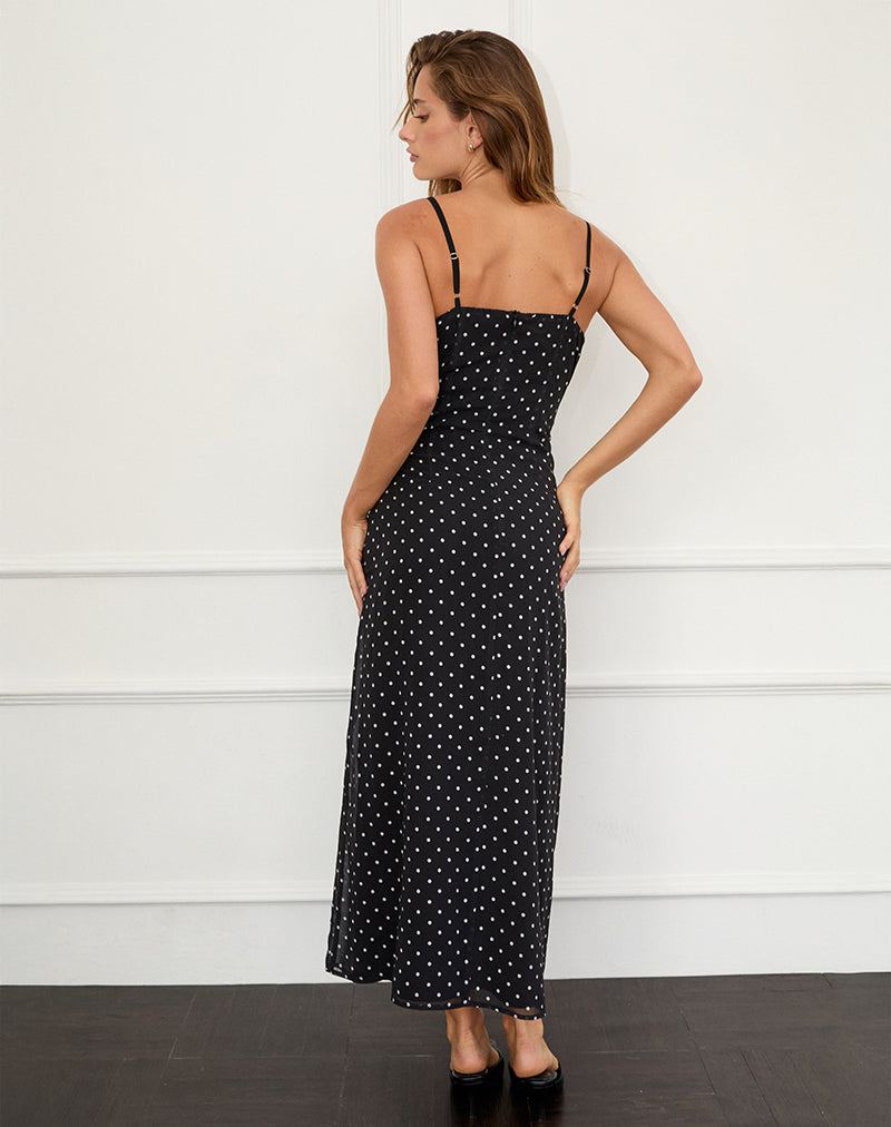 Image de Wilonna Maxi Dress in Basic Polka Black Chiffon