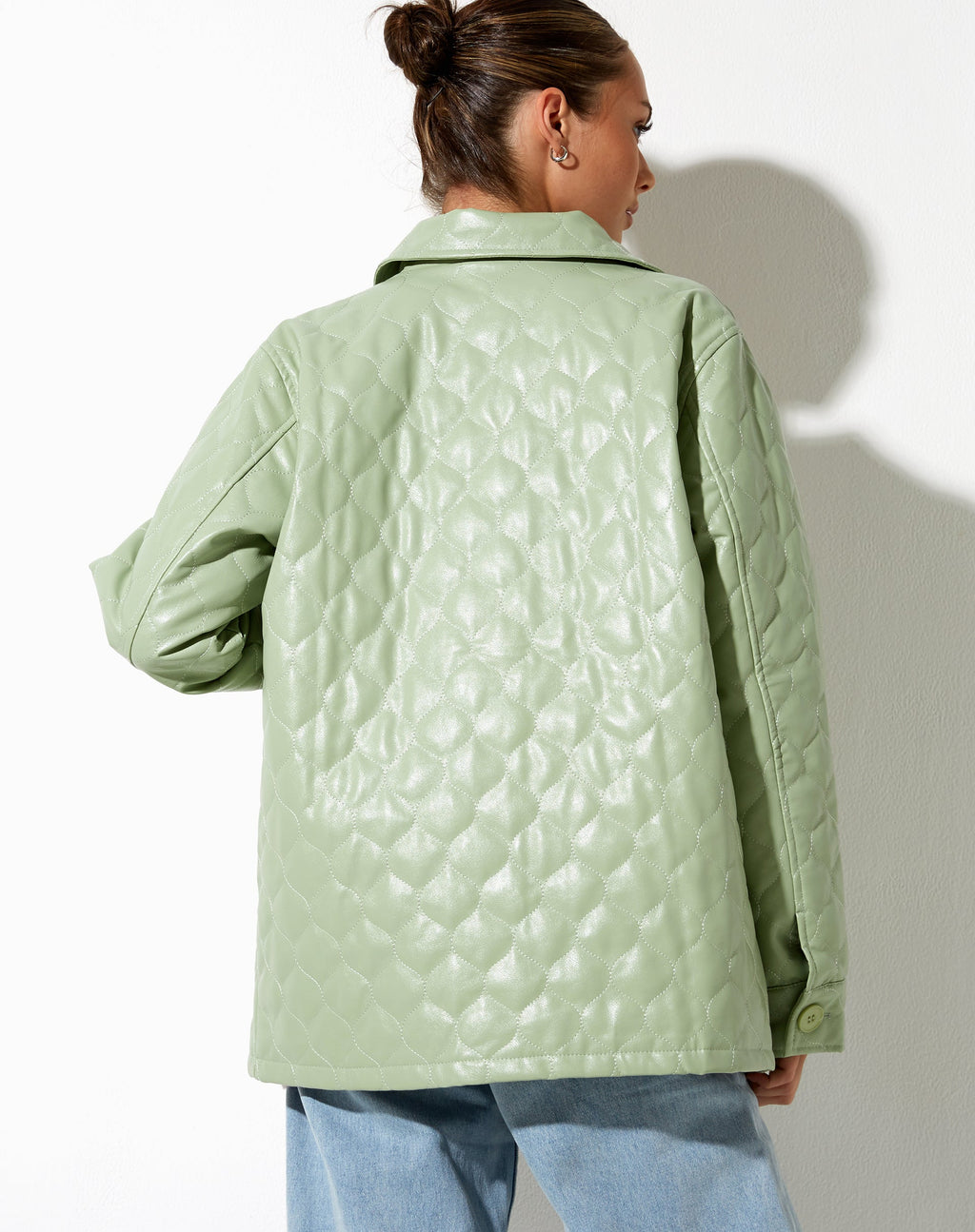 Veste Winka en PU matelassé Pastel Mint