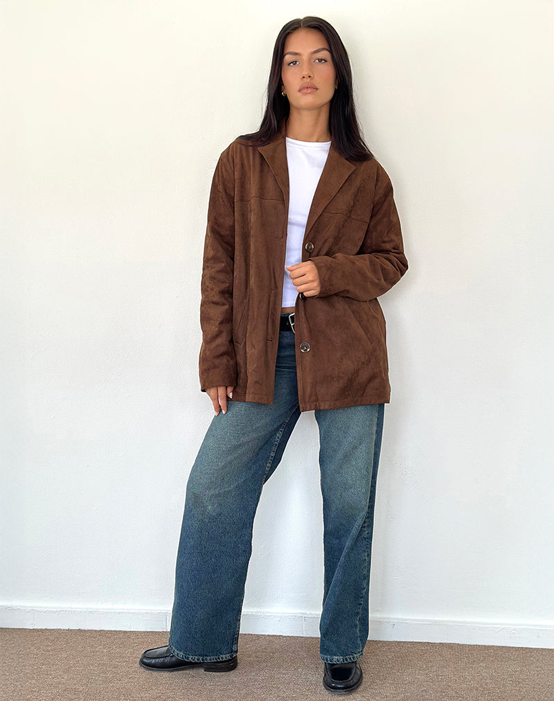 Image de la veste Wita en daim marron