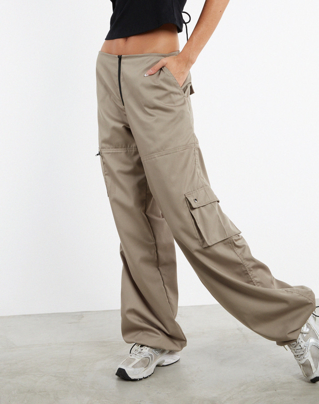 Pantalon cargo Xander en coton drill taupe