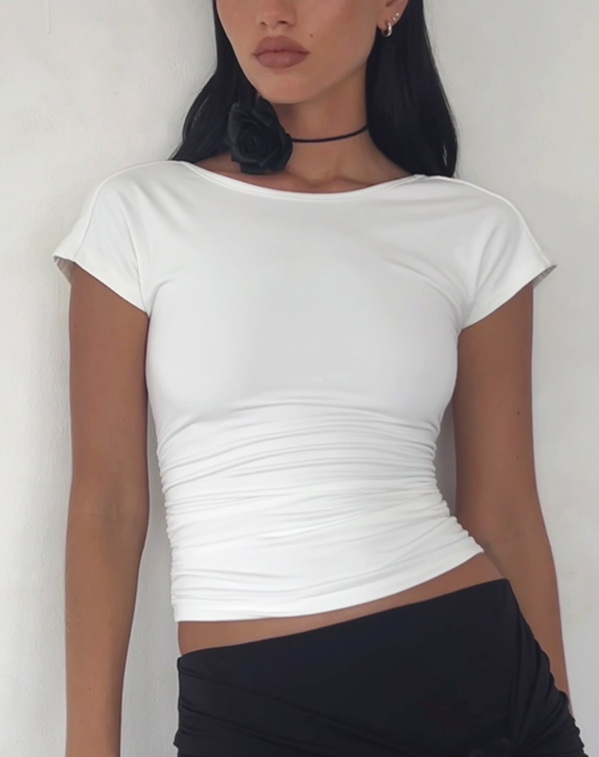 Image de Xareni Ruched Backless Top in Ivory