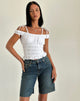 Image de Xavan Bardot Tie Shoulder Top in White
