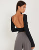 Image de Xiabon Long Sleeve Crop Top in Black