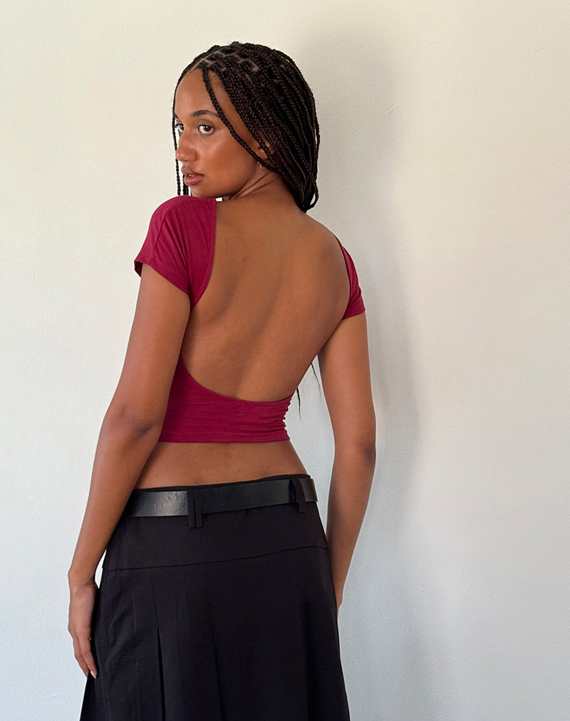 Image de Xiwang Crop Top in Burgundy