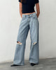 image de Ripped Roomy Extra Wide Low Rise Jean in Vintage Blue Wash