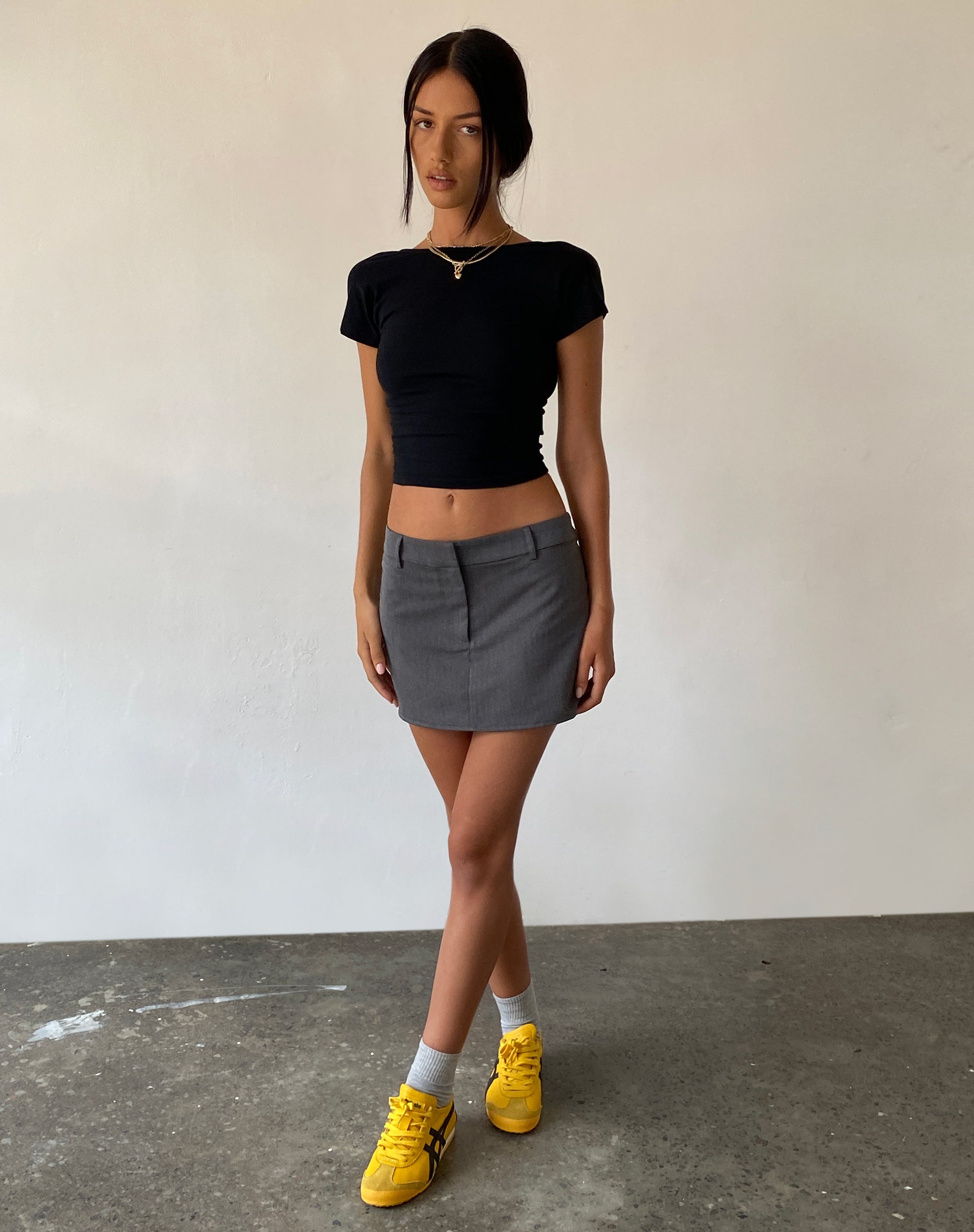 Image de Sukra Mini Tailored Skirt in Charcoal