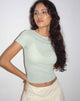 Image de Xiwang Crop Top in Sage Textured Crochet