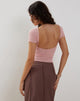 Image de Xiwang Crop Top in Salmon Textured Crochet