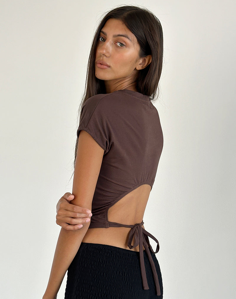 Image de Xiwon Bow Back Top en acajou profond