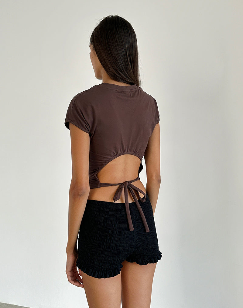 Xiwon Bow Back Top en acajou profond