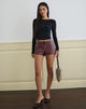 Image de la culotte à lacets Yakko en PU Plum
