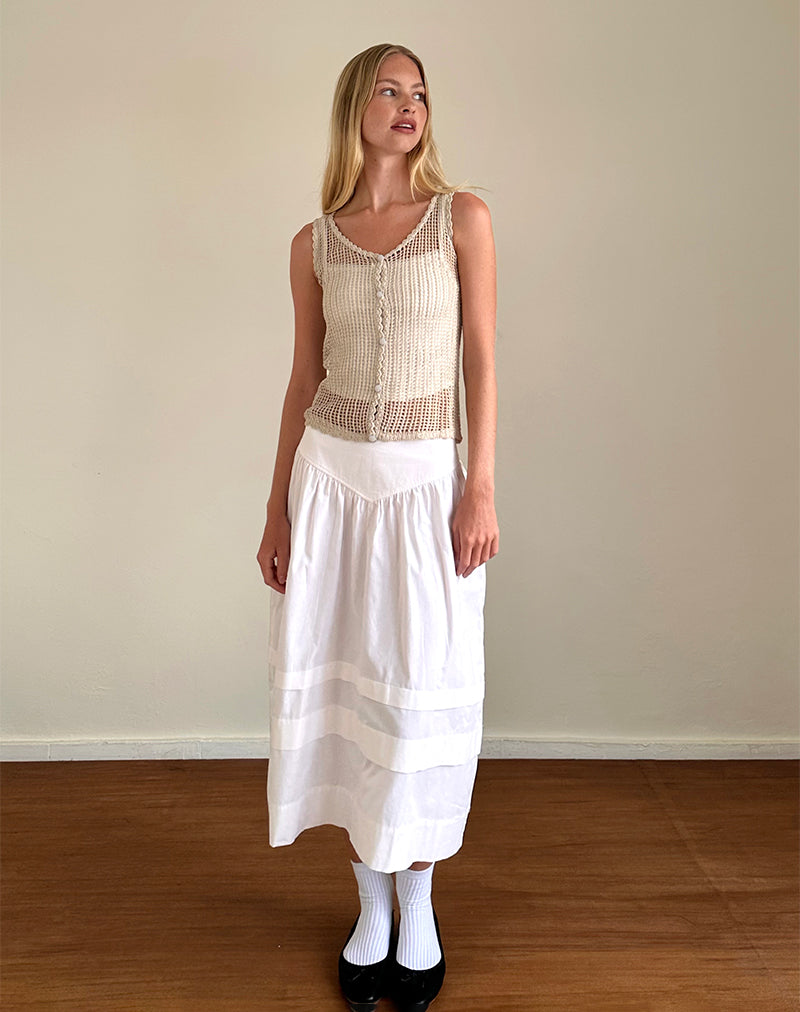 Image du gilet Yamile en maille ajourée Avoine