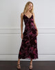 Image de Yamira Maxi Dress in Floral Devore Burgundy