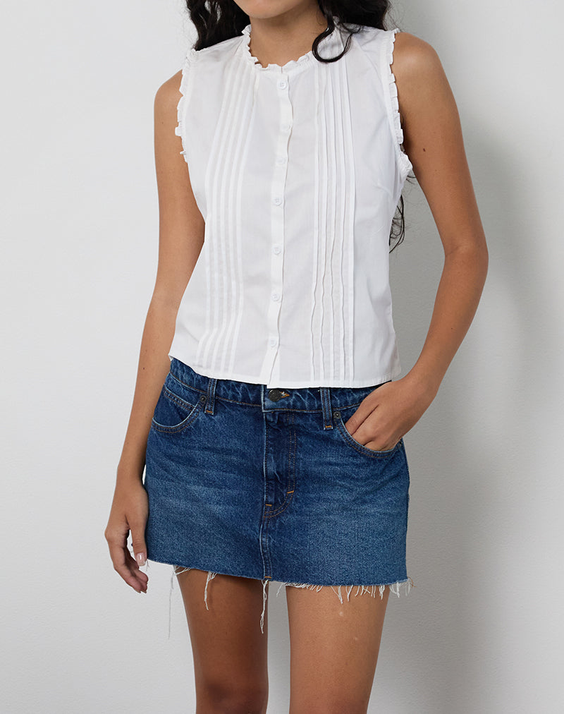 Image de la blouse Yara en popeline blanche