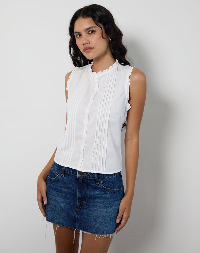Image de la blouse Yara en popeline blanche