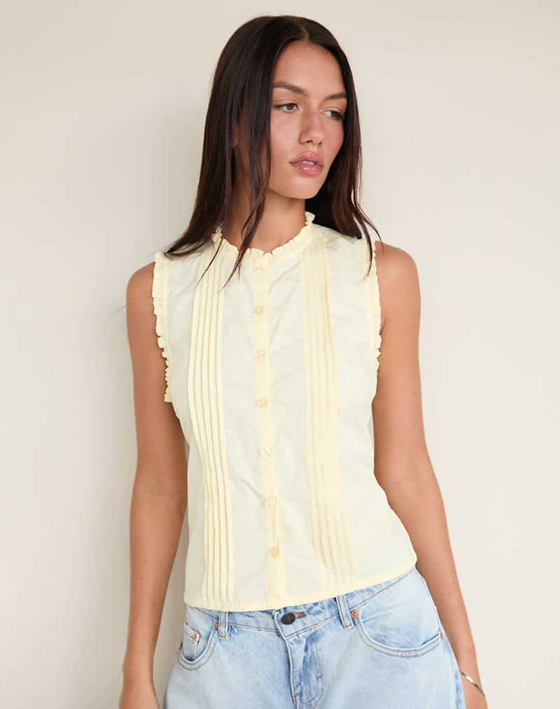 Image de la blouse Yara en popeline Lemon