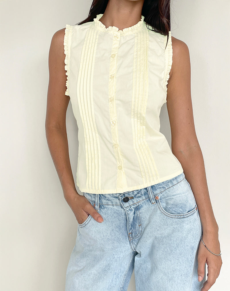 Image de la blouse Yara en popeline Lemon