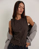 Image de Yarala Blouse in Mono Pinstripe Chocolate