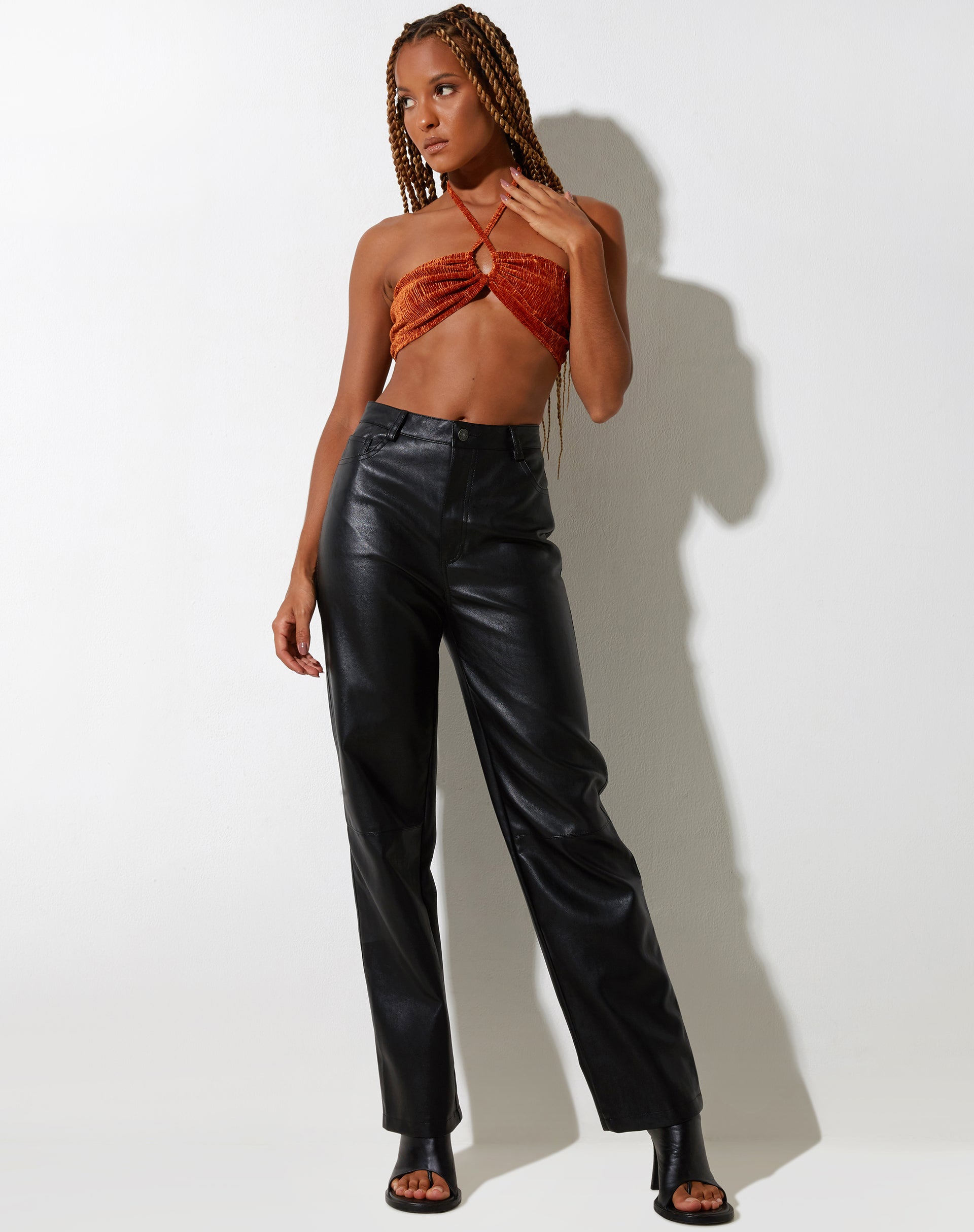 IMAGE DE Yessa Crop Top en velours rouille