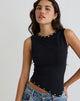 Image de Yetta Double Stud Vest Top in Black