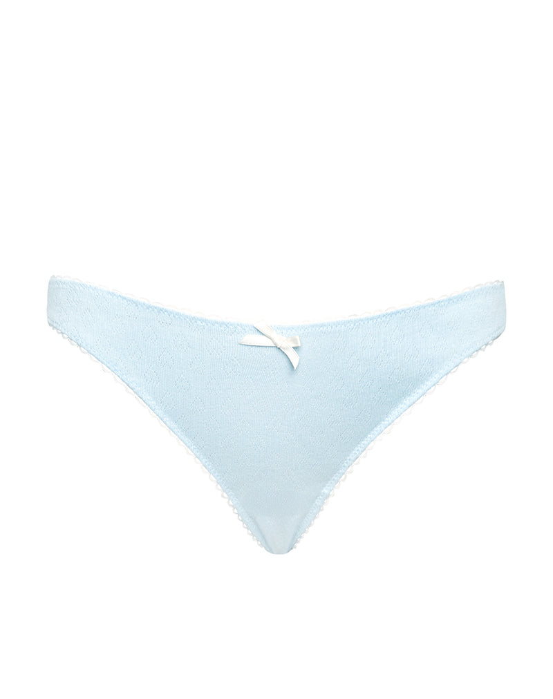 Image de Yinis Knicker in Pointelle Blue with Bow