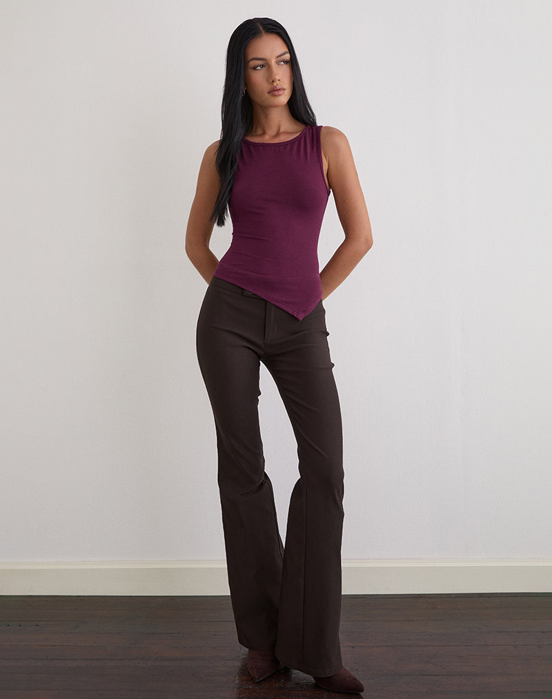 Image of Ymir Vest Top in Rayon Jersey Deep Purple