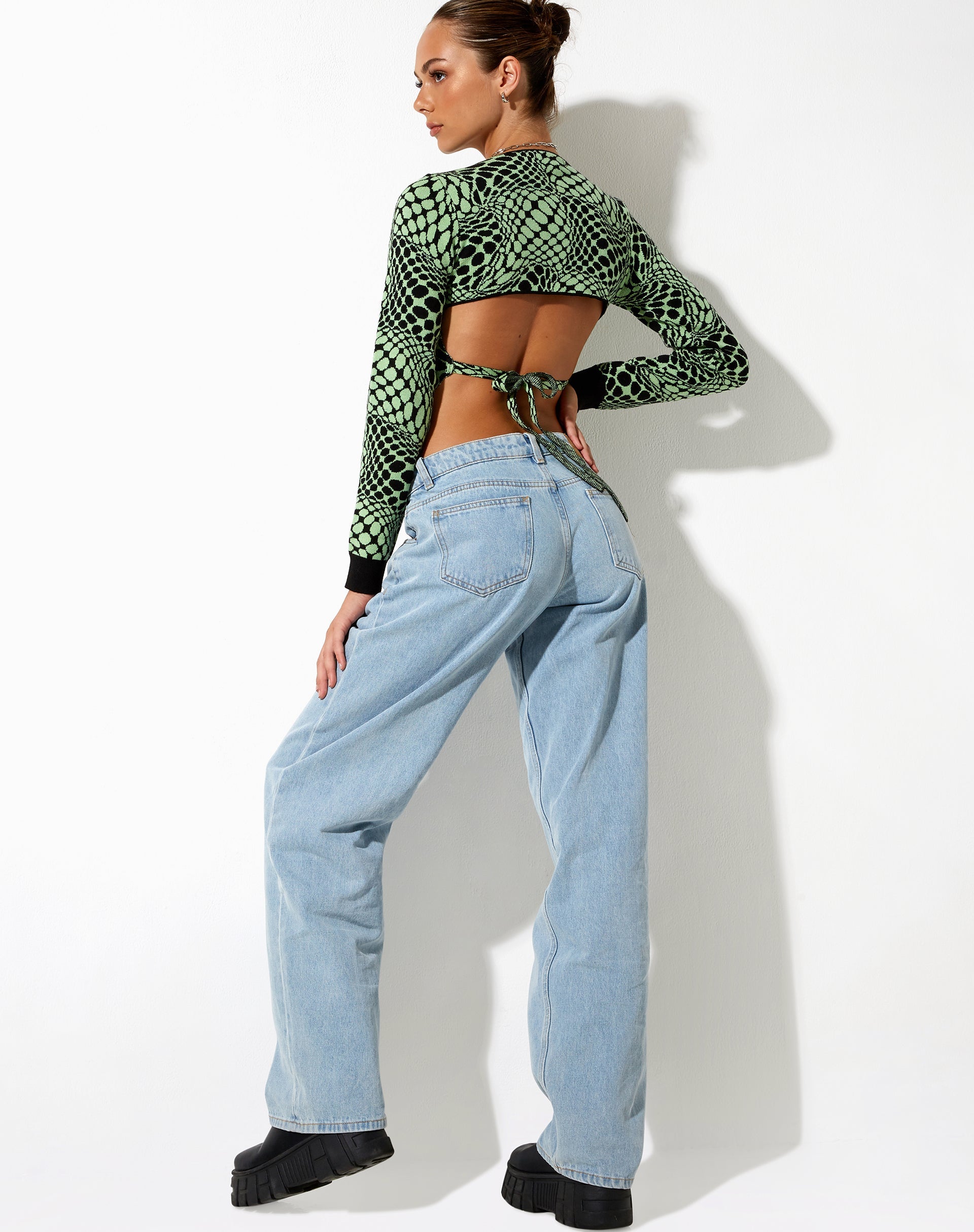 Image de Youta Crop Top in Geo Polka Arcadian Green