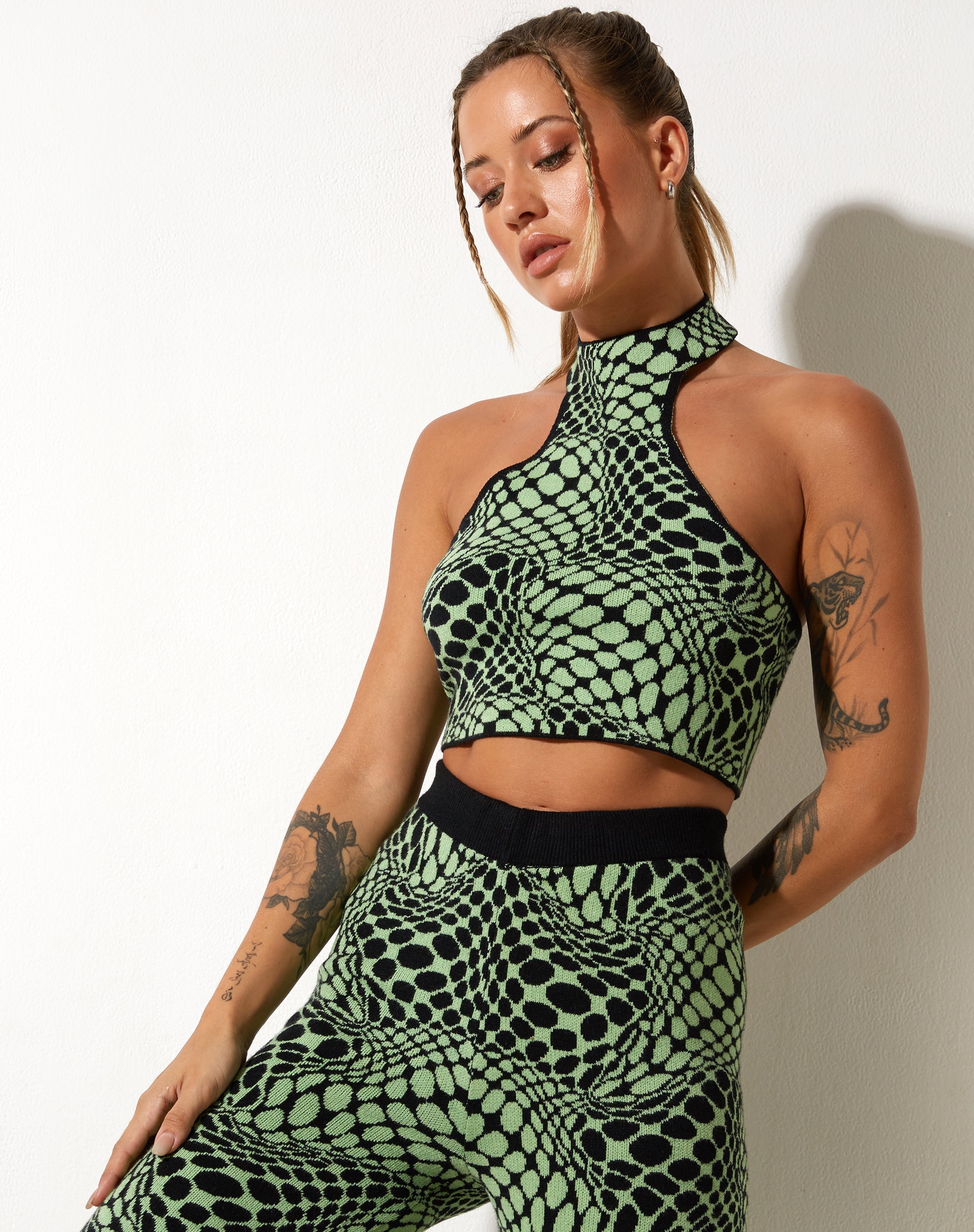 Image de Molisa Crop Top in Geo Polka Arcadian Green