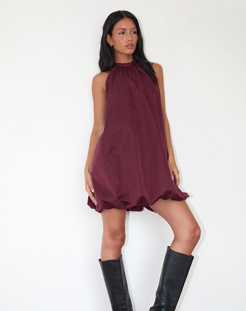 Mini robe bouffante Yusna, baie foncée