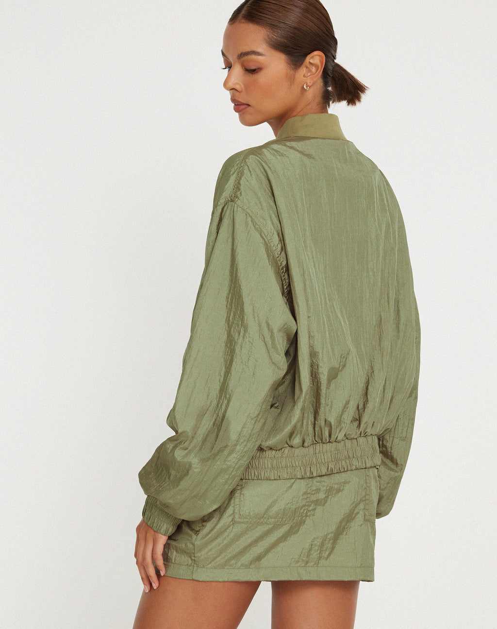 Veste Yuu Shell en vert argenté