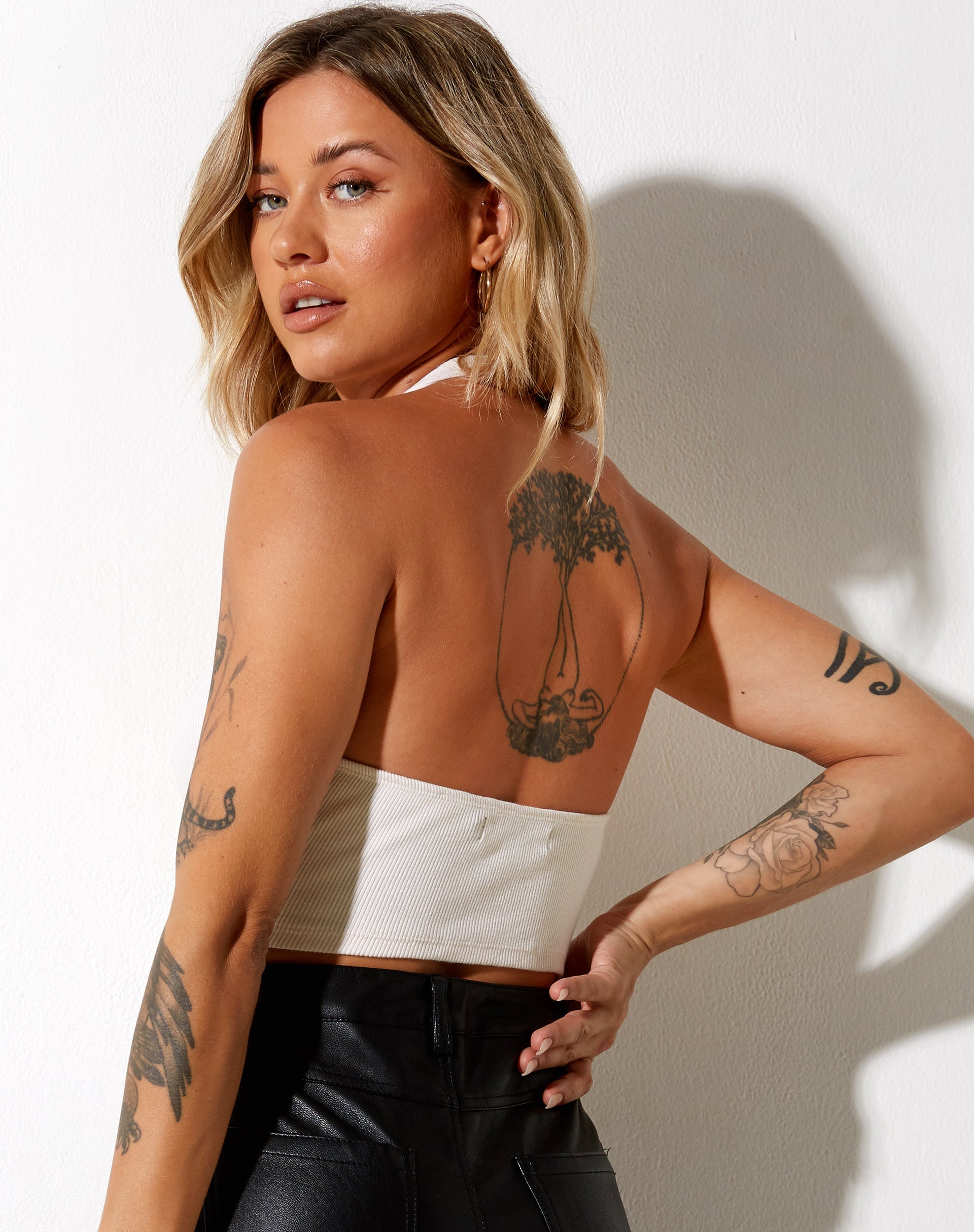 Image de Zagh Crop Top in Rib Winter White