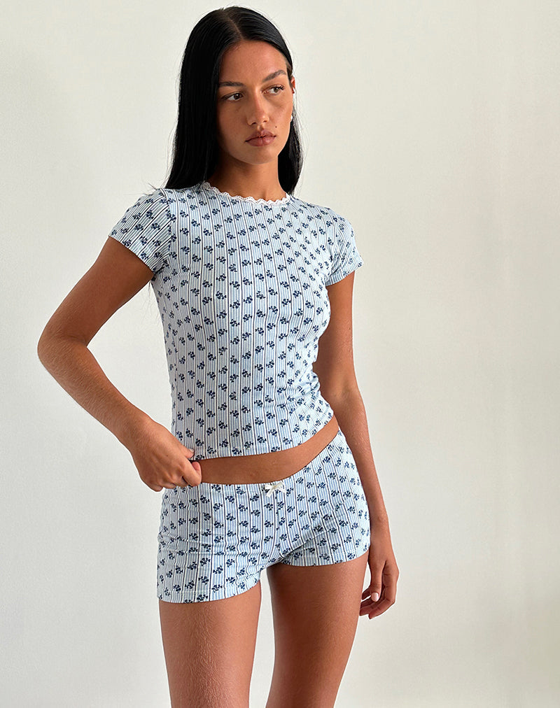 Ritulia Micro Short à rayures florales