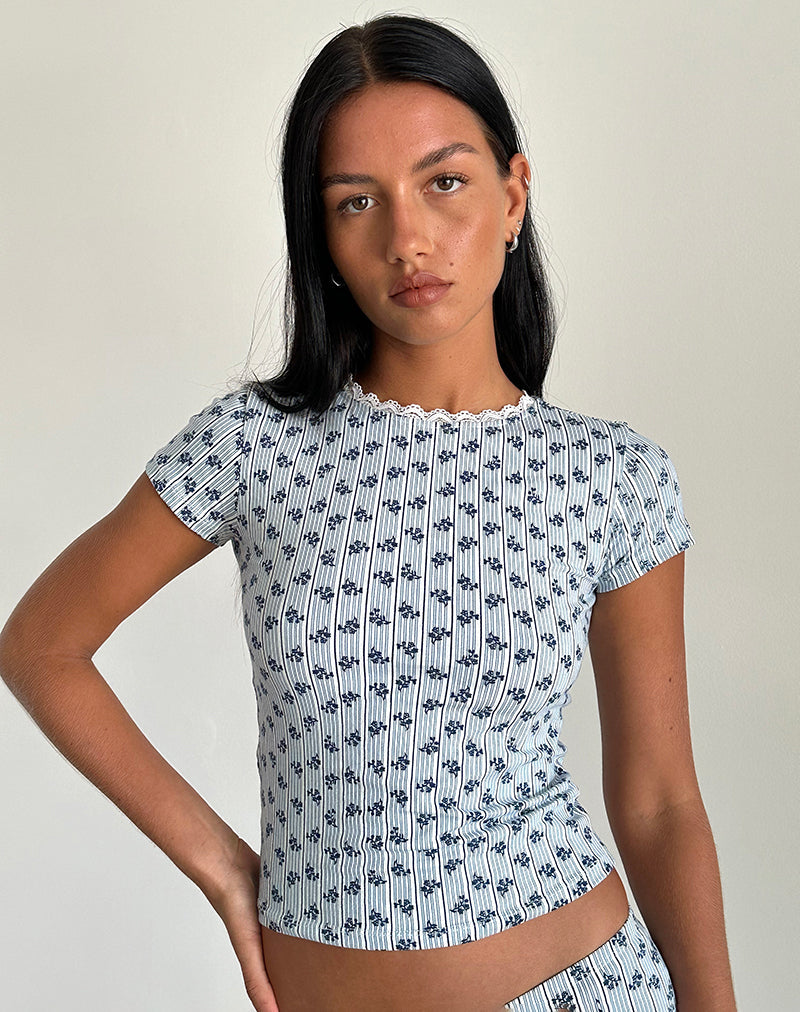 Tee-shirt Zagy à rayures florales