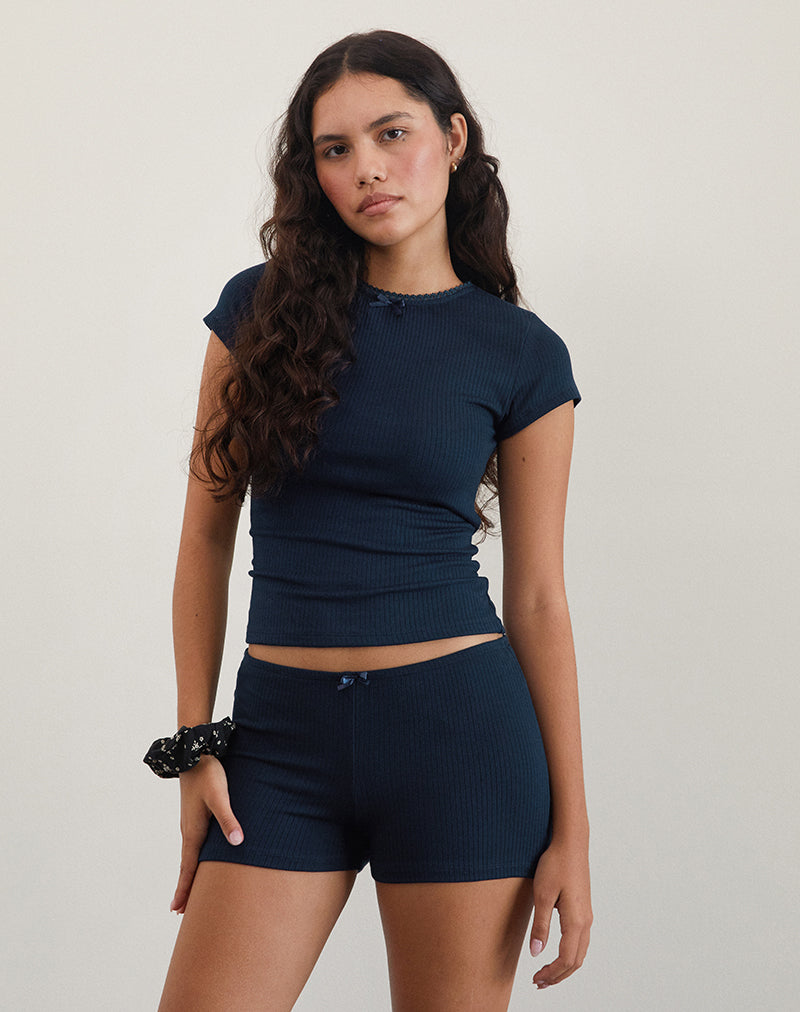 Image de Zana Ribbed Top in Navy
