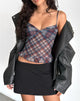 Image de Zeina Cami Top in Diagonal Check Navy