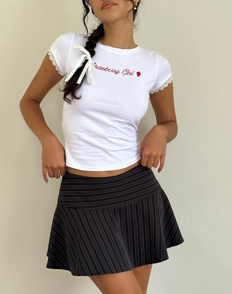 Minijupe Zelian, à rayures, noire