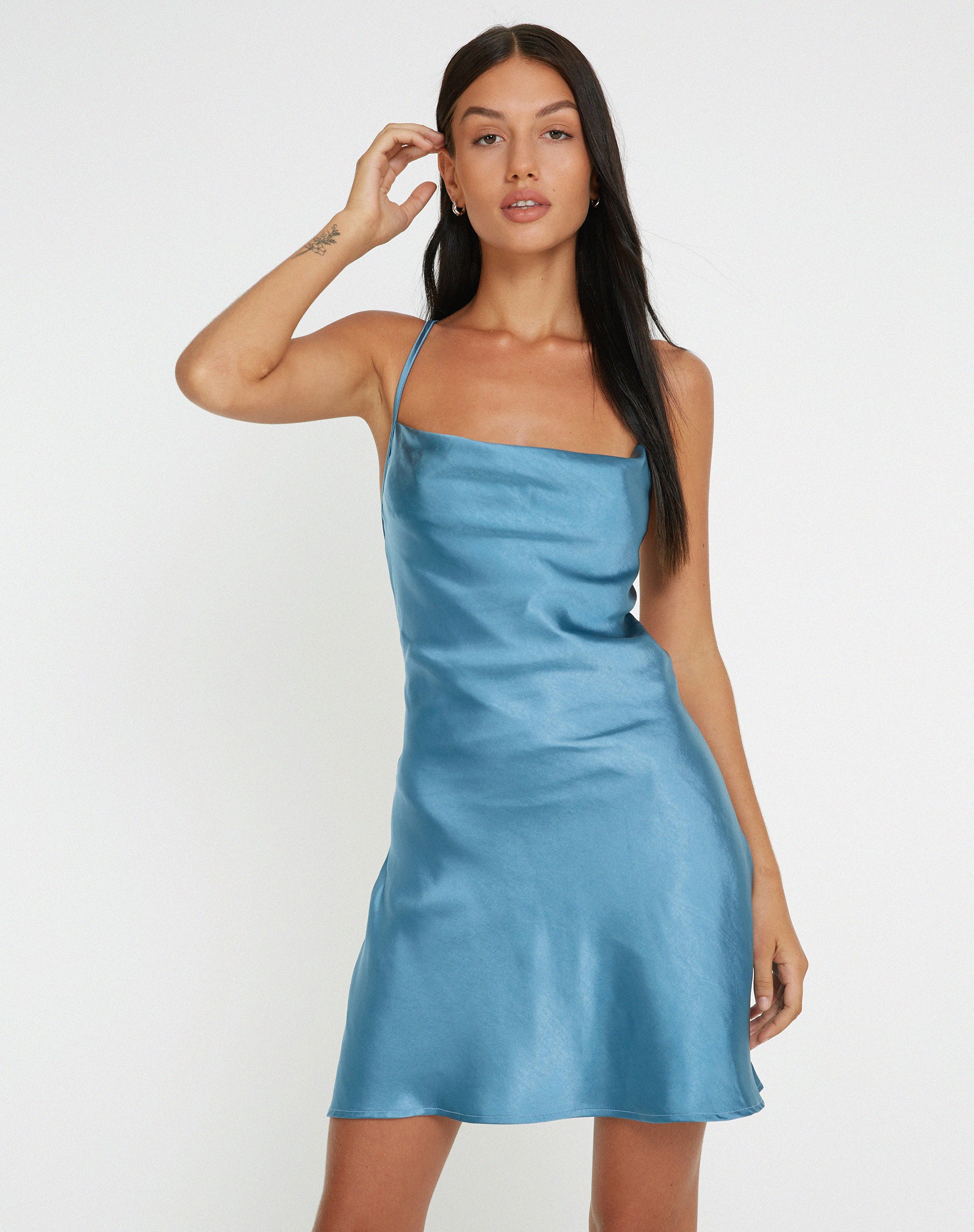 Image de Mini robe Zenita en satin ardoise