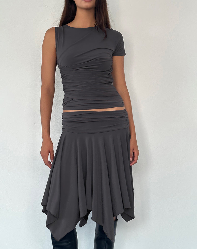 Image de Zera Asymmetric Ruched Top in Grey