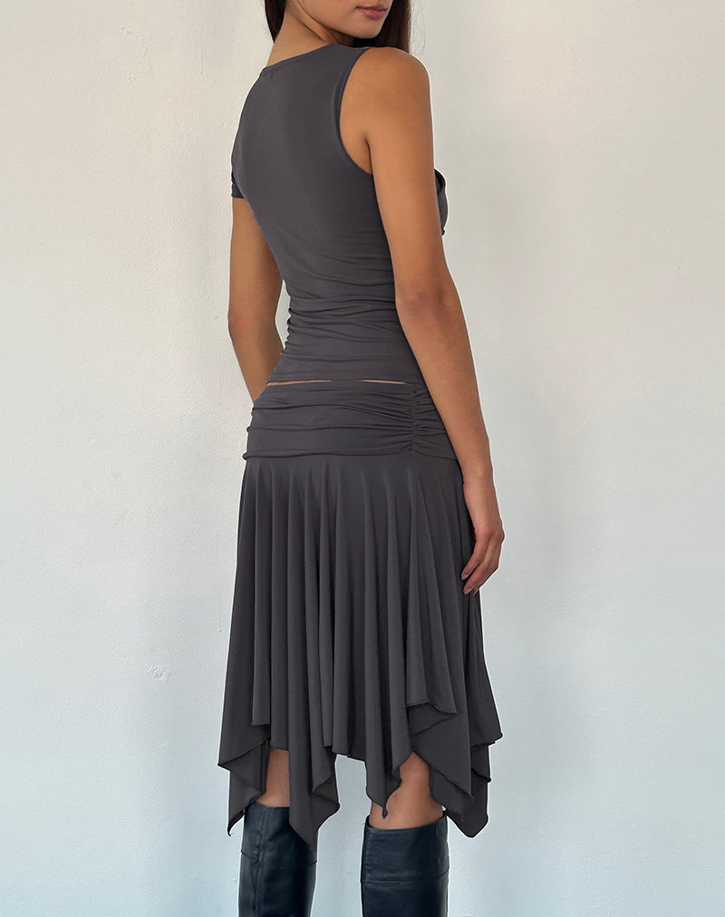 Image de Zera Asymmetric Ruched Top in Grey