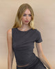 Image de Zera Asymmetric Ruched Top in Grey